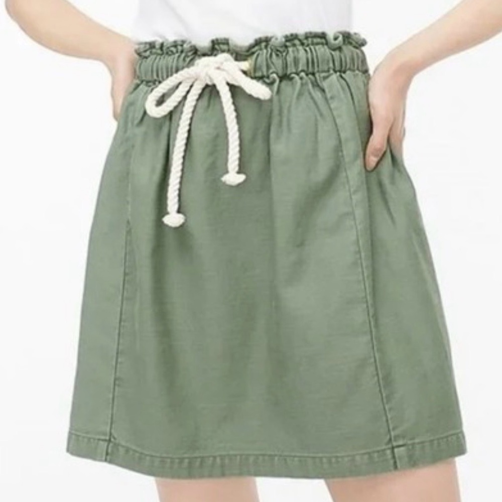 EUC J. Crew szS green tie-waist pull on skirt…